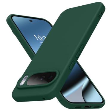 Imagem de JUNAUTTB Capa de silicone líquido para Google Pixel 10/10 Pro, proteção TPU macia, para Google Pixel 10 pro/10, capa protetora de corpo inteiro, ajuste fino, durável, 16 cm, verde escuro JUS21-56
