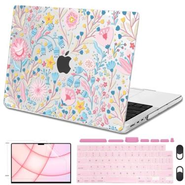 Imagem de Capa compatível com MacBook Pro 14 polegadas 2025 2024 2023 2022 2021 M5 M4 M3 M2 M1 A3434 A3112 A3185 A3401 A2918 A2992 A2779 A2779 2442 Pro Max, capa rígida de plástico, capa de teclado e película