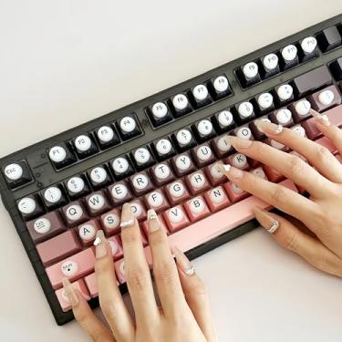 Imagem de 64 peças de adesivos de teclado de pregos compridos – Capas de silicone elevadas para digitação com pregos longos, acabamento fosco antiderrapante, ajuste universal para laptop/mecânico/teclados de