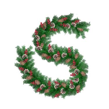 Imagem de Bothyi Guirlanda de Natal para Decoração, Multiuso, Planta Verde, Guirlanda Artificial de para Mesa de Jantar, e Lareira