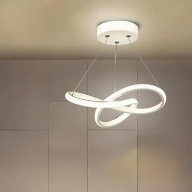 Imagem de Lâmpada de Teto LED Moderna 3 Cores - Pingente Lustre Decorativo, Ideal para Corredor, Sala de Estar, Quarto e Cozinha, Iluminação Ajustável (A*Branco*3cores)