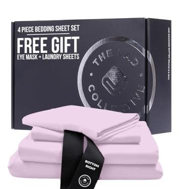 Imagem de THE LAD COLLECTIVE Jogo de cama Queen 3.0 - Conjunto de cama de 4 peças com lençol de elástico, lençol de cima e 2 fronhas padrão [edredom não incluído] - Bambu - Algodão - Coleção Grand Canyon rosa