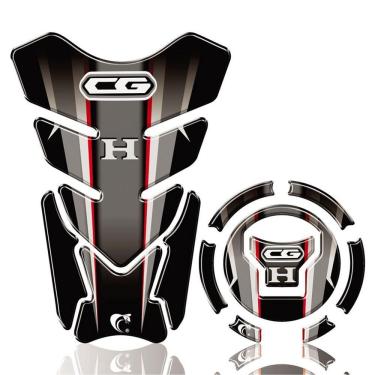 Imagem de Kit Protetor Tanque Adesivo Moto Honda Cg Ano Acima 2018 Cor Cinza