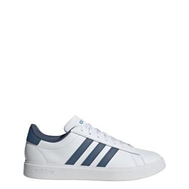 Imagem de adidas Grand Court 2.0 Tênis masculino, Branco/tinta pré-amada/azul royal brilhante, 45