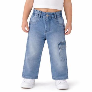 Imagem de Calça Infantil Look Jeans Reta Cargo Jeans - 01 - UNICA-Feminino
