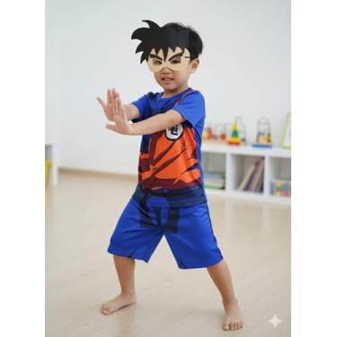 Imagem de Fantasia Infantil Menino Goku Com Máscara Eva Tecido - Dona Joaninha, 