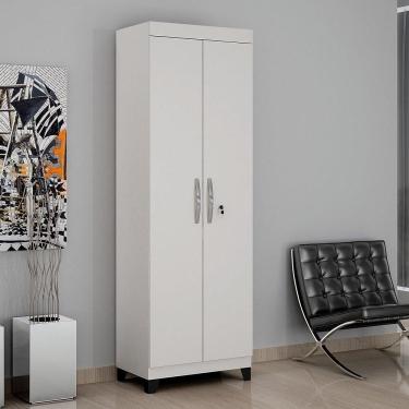 Imagem de Armário Multiuso Valdemóveis C/2 P 5 Prateleiras/Pés Branco