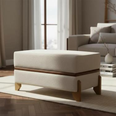Imagem de Recamier Puff Para Cama Quarto Solteiro 100 cm Kodama Bouclé - Clique 
