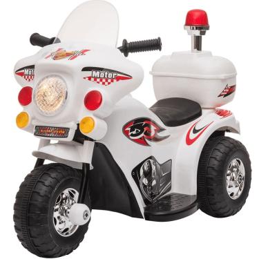 Imagem de Moto Eletrica Infantil Importway Motorcycle Policia 6V Branco