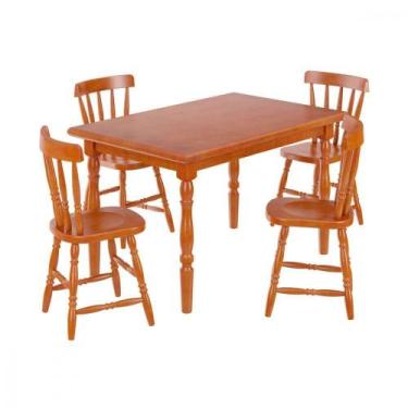 Imagem de Mesa De Jantar Com 4 Cadeiras Piratini Mel Viero Mel - VIERO MÓVEIS