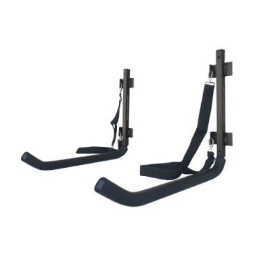 Imagem de SPAREHAND Suporte de parede único com alça de segurança para 1 caiaque, preto