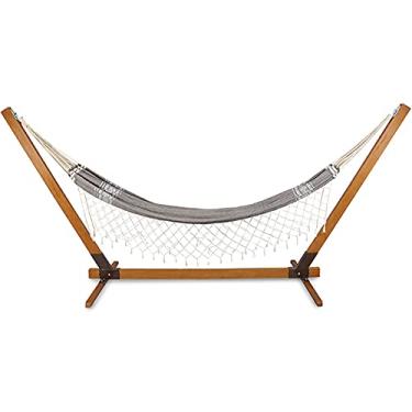 Imagem de Suporte De Madeira Com Rede de Descanso Cinza