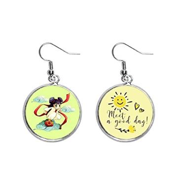 Imagem de Animation Loveliness Brinco de flor de sol gota de orelha infantil moda, Medium, Metal