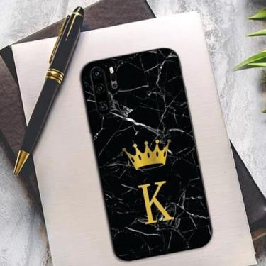 Imagem de Letra inicial a a z caso de telefone para huawei p 8 9 10 20 30 40 50 pro lite psmart para honra 10 lite 70 companheiro 20lite, z10, para p20 pro