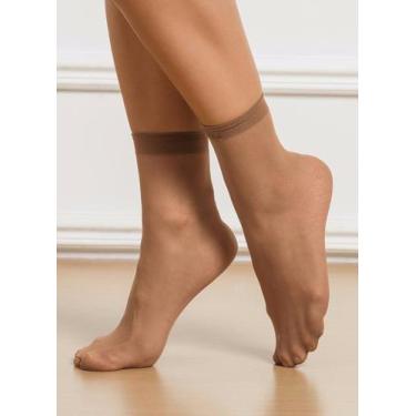 Imagem de 10 Pares Meia Fina Soquete Feminina Cor Pele/ Preto/ Branco - sem, Pel