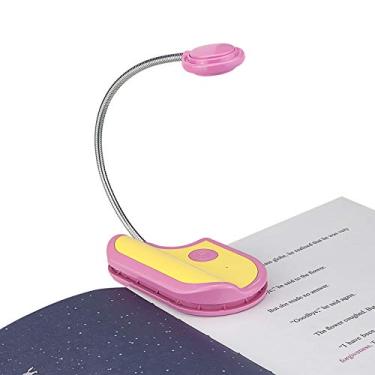 Imagem de HONGUT – Luminária de livro âmbar recarregável para leitura na cama, luz de leitura para crianças, luz de livro com clipe, 2 modos de iluminação, bloqueio de luz azul para cuidados com os olhos, marcador de livro para worm-rosa