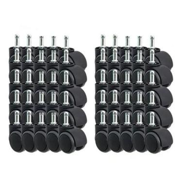 Imagem de Kit Rodízio 50 Rodinhas Semi Silicone Anti Riscos P/ Cadeira - Escrite