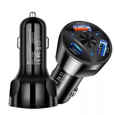 Imagem de Carregador Veicular USB Turbo 3 Portas  Carregador Para Carros Turbo -