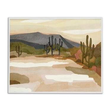 Imagem de Stupell Industries Cena do Deserto Cactos Canyon Branco Emoldurado Giclée Design de Arte por Nikita Jariwala, 76 x 61 cm