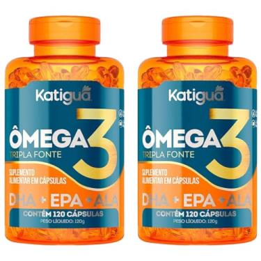 Imagem de Kit 2x Ômega 3 Tripla Fonte Ala Dha Epa 120 Cápsulas - Original Katiguá