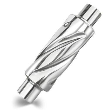 Imagem de peastorm Glasspack 2" Silenciador De Escapamento, Ressonador Desempenho Universal Com Entrada Dupla Ponta Alta Para Caminhões E Carros