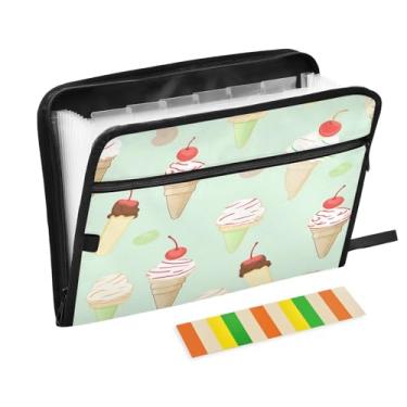 Imagem de Wassud Pasta organizadora de arquivos de papel A4 para gelado, acordeão, com etiquetas, pasta de arquivos expansível, 13 bolsos