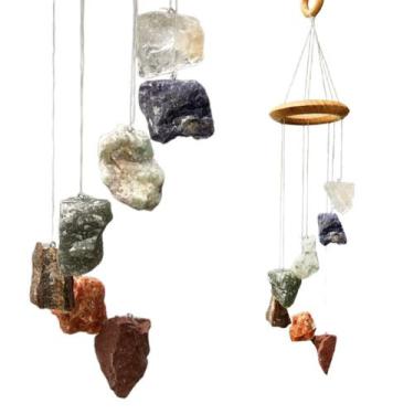 Imagem de Mensageiro Sino Dos Ventos Móbile Pedras Brutas 7 Chakras 02 - Equilíb