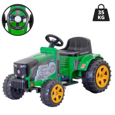 Imagem de Trator Fazendeiro Carro Elétrico Infantil 35kg com Buzina Bateria 6v -
