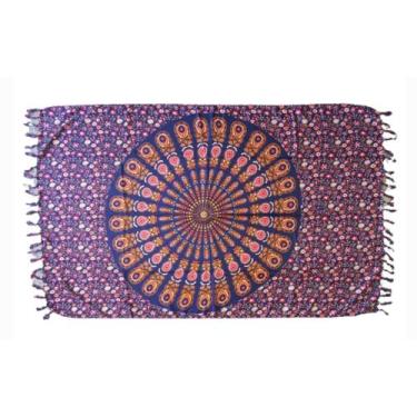 Imagem de Canga de Praia Indiana com Mandala Colorida - SUGGESTIONE