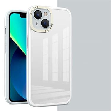 Imagem de Para iPhone 14 13 12 11 Pro Max Mini XS XR 7 8 Plus Capa de vidro para-choque rígido transparente à prova de choque estojo de proteção de lente de silicone, branco, para iphone 7 8 se23