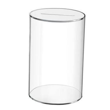 Imagem de Fenteer Banco de moedas jar mudança poupança moedas jar caixa de dinheiro acrílico transparente crianças cofrinho, 12cmx20cm