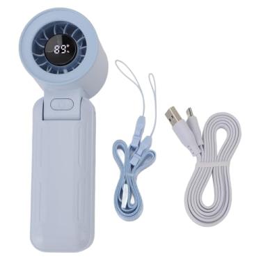 Imagem de Ventilador Portátil Portátil Turbo, Silencioso 5 Velocidades de 3000mAh Bateria Operada Pelo Pescoço da Mesa do Pescoço Fan 135 Graus Display Digital Mini Electric Personal Fan