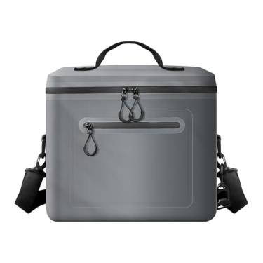 Imagem de RANDUN Bolsa térmica dobrável com abridor de garrafa para refrigeradores de almoço para piquenique, praia, trabalho, viagem – Sacos macios para refrigeradores de gelo com zíper, suportes portáteis