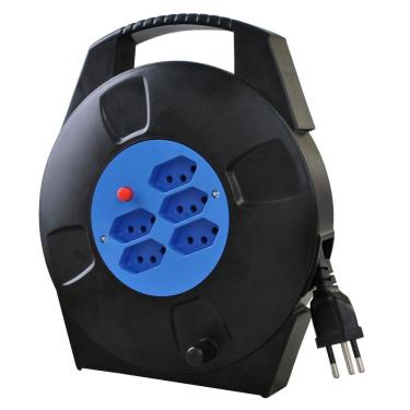 Imagem de Extensão Carretel Com 5 Tomadas Tipo N Bivolt 10 Metros 10A