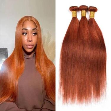 Imagem de Extensões de cabelo Hiaplame Brazilian Real Remy Orange 350