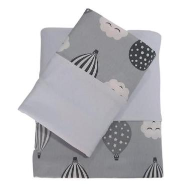 Imagem de Jogo de Lençol Mini Cama Balão 100% Algodão Branco Arrumadinho Enxovai