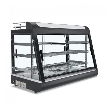 Imagem de Expositor Aquecedor de Alimentos Comercial Anpuce 3 Níveis 89 cm Preto com Prateleira Superior para Leite e Suco