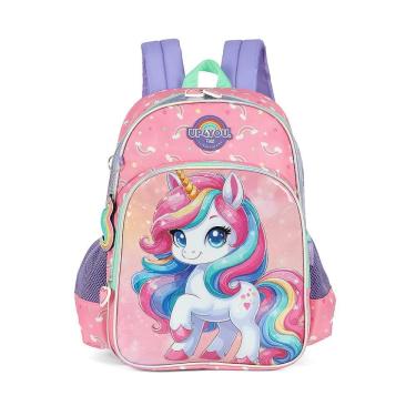 Imagem de Mochila de Costas Luxcel Up4You Unicórnio Lilás e Rosa