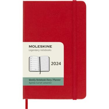 Imagem de Moleskine 2024 Weekly Planner, 12M, Pocket, Scarlet Red, Hard Cover (3.5 x 5.5)