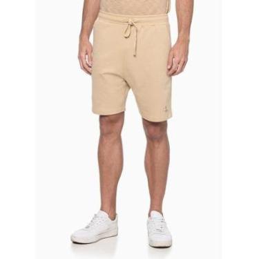Imagem de Bermuda Calvin Klein Masculina Logo CK Reissue Gel Caqui Claro - CM3OC13BM331-0712-Masculino