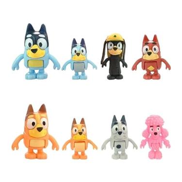 Imagem de Bluey e Bingo Colecionável Kit 8 Miniaturas Bonecos Cartoon Anime Criança Decoração
