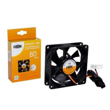 Imagem de Cooler Para Gabinete 8 Cm 80mm 80x80x25mm 2 Plugues - DEX