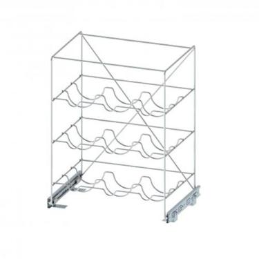 Imagem de Adega Aramada de Vinho Deslizante Ellite 9 Garrafas Cromada 30x45x55cm