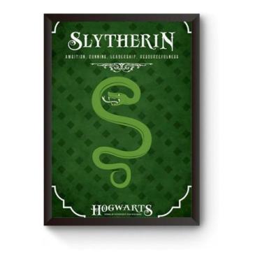Imagem de Quadro Hogwarts Slytherin Poster Moldurado - Fanarte