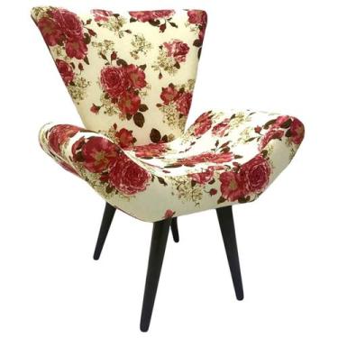 Imagem de Poltrona Decorativa Pé Palito Rosa Imperial Impermeável - Sua Casa Dec