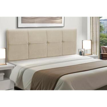 Imagem de Cabeceira Estofados Casal Queen Quarto 1,64cm Poliana Suede Bege Madel