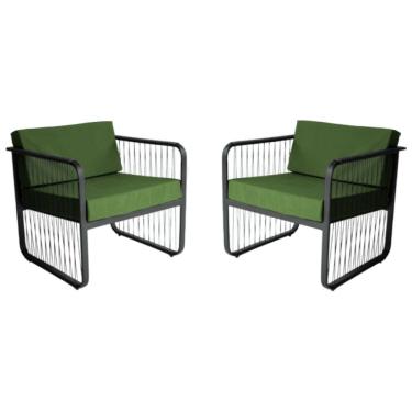 Imagem de Conjunto 2 Poltronas para Área Externa Santiago em Alumínio e Fibra Sintética Acesse Móveis