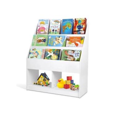 Imagem de Livreiro Organizador Porta Livros Com Nichos Asaf 100% Mdf - WoodCore