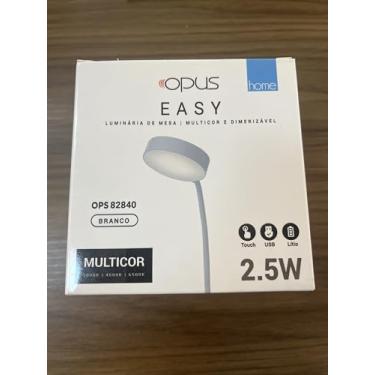 Imagem de Opus Easy Home, Luminária Multicolor 2.5W, OPS 82840, Branco, com USB e Controle Touch
