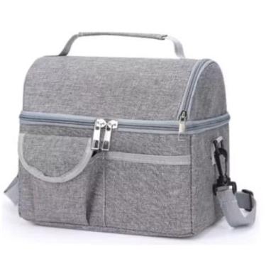 Imagem de Bolsa térmica Necessaire de viagem,contem 2 andares (cinza)
